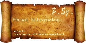 Pocsai Szilveszter névjegykártya